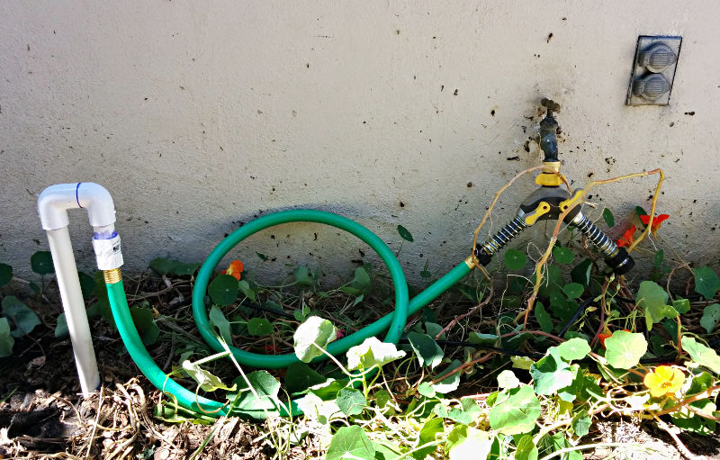 Connected with a leader hose
